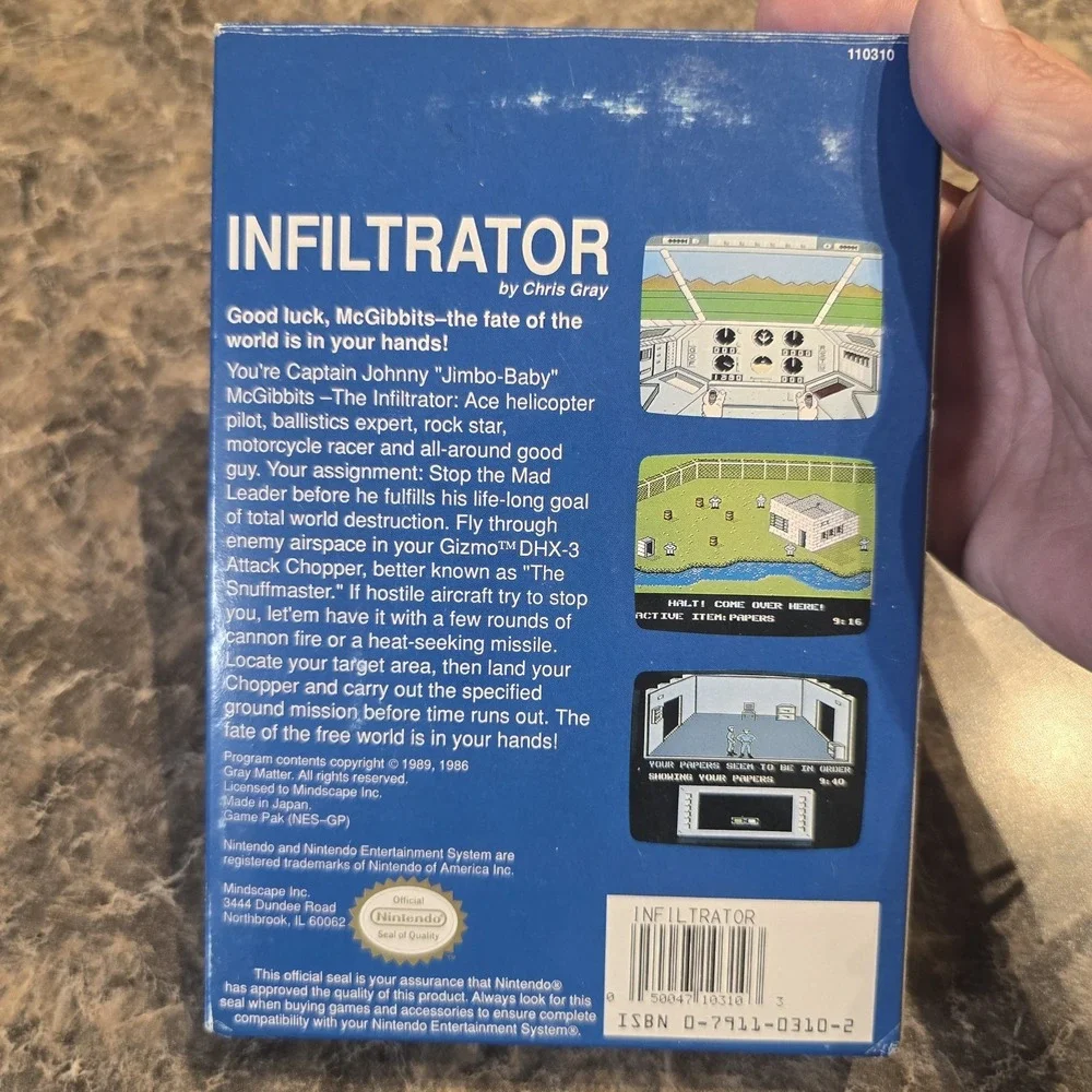 INFILTRATOR -- NES‎ Nintendo Game Original BOX Complete CIB Instructions Manual